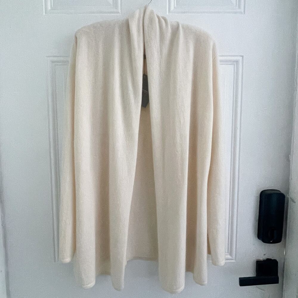 Neiman Marcus Cashmere Collection Cardigan XL Ivory 100% Cashmere NWT